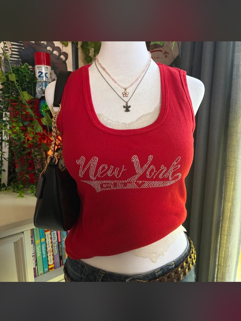 Red 'New York' Tank Top